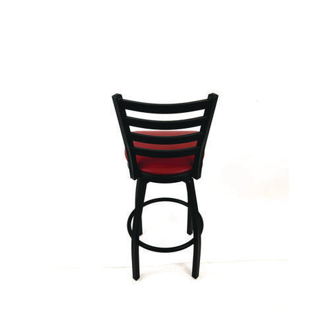 Boggs Series Barstool, Supports Up To 300 Lb, 30.5" Seat Height, Burgundy Seat, Black Back, Black Base