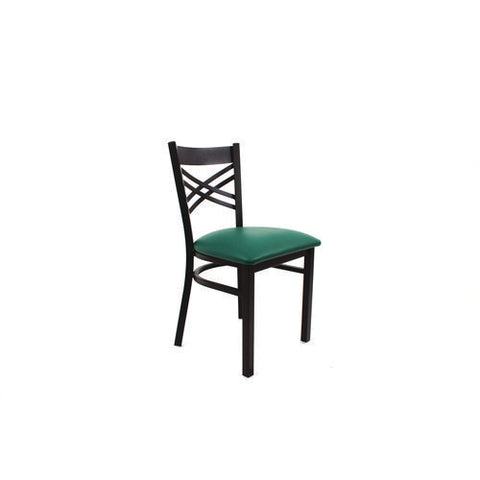 X Series Chair, Supports Up To 300 Lb, 18" Seat Height, Green Seat, Black Back, Black Base