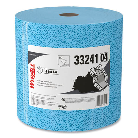 Power Clean Oil, Grease And Ink Cloths, Jumbo Roll, 9.8 X 12.2, Blue, 717/roll