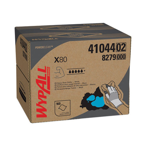 Power Clean X80 Cloths, Hydroknit, Brag Box, 11.1 X 16.8, White, 152/carton