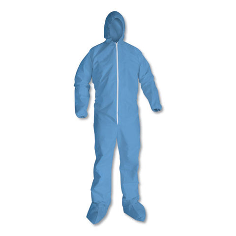 A65 Zipper Front Hood And Boot Flame-resistant Coveralls, Elastic Wrist And Ankles, 2x-large,blue, 25/carton