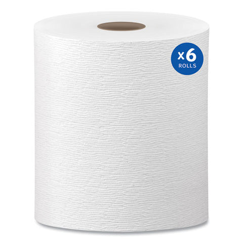 Universal Hard Roll Paper Towels With Premium Absorbency Pockets, 1-ply, 8" X 600 Ft, 1.75" Core, White, 6 Rolls/carton