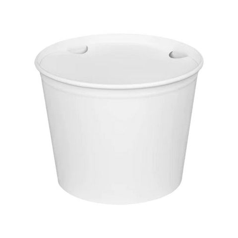 Food Bucket With Lid, 85 Oz, 7.36" Diameter X 6" H, White, Paper, 180/carton