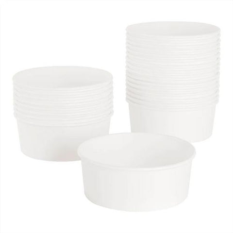 Food Bucket, 32 Oz, 6.5" Diameter X 2.4" H, White, Paper, 360/carton
