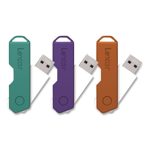 Twist Turn2 Usb 2.0 Flash Drive, 32 Gb, Orange/purple/teal, 3/pack