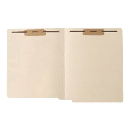 Reinforced End Tab File Folder, 0.75" Expansion, 2 Fasteners, Letter Size, Manila Exterior, 250/carton