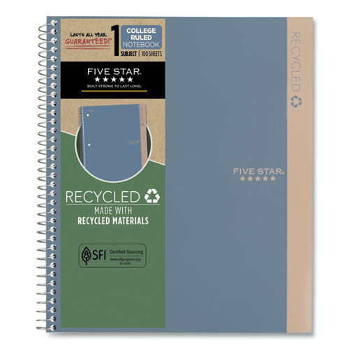 Recycled Notebook, 1-subject, Medium/college Rule, Randomly Assorted Cover Color, (100) 11 X 8.5 Sheets