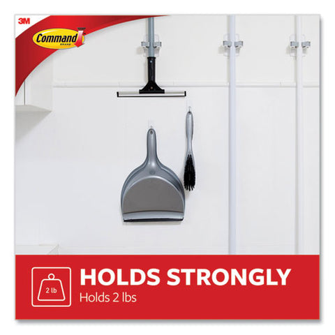General Purpose Wire Hooks, Medium, Metal, White, 2 Lb Capacity, 13 Hooks And 16 Strips/pack