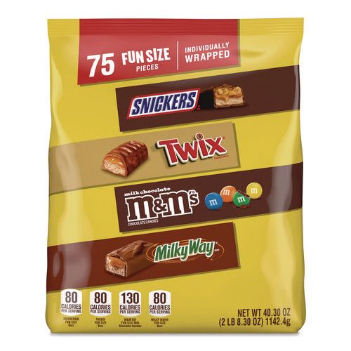 Fun Size Milk Chocolate Variety Pack, Assorted, 40.3 Oz, 75 Pieces