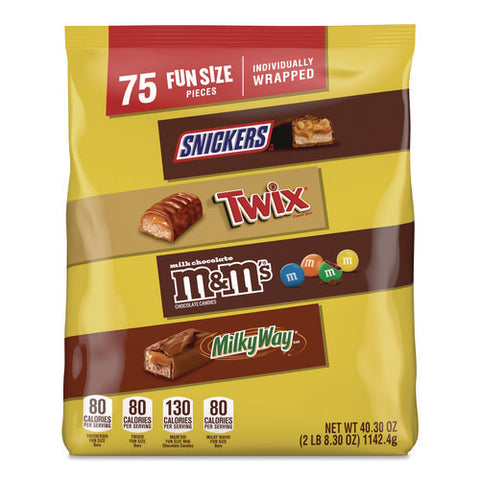Fun Size Milk Chocolate Variety Pack, Assorted, 40.3 Oz, 75 Pieces