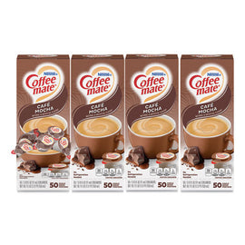 Liquid Coffee Creamer, Cafe Mocha, 0.38 Oz Mini Cups, 50/box, 4 Boxes/carton