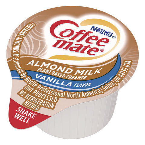 Plant-based Almond Milk Non-dairy Liquid Creamer Singles, Natural Vanilla, 0.38 Oz Mini Cups, 200/carton