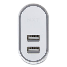 Wall Charger, Two Usb-a Ports, White