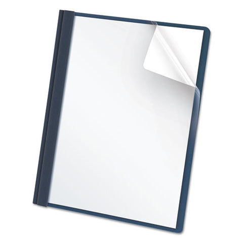 Clear Front Standard Grade Report Cover, Three-prong Fastener, 0.5" Capacity, 8.5 X 11, Clear/dark Blue, 25/box