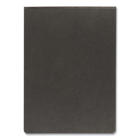 Pressboard Report Cover With Reinforced Top Hinge, Two-prong Metal Fastener, 2" Capacity, 8.5 X 11, Black/black