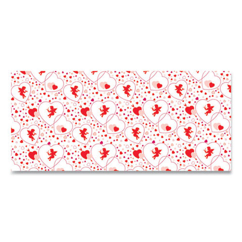 Corobuff Corrugated Paper Roll, 48" X 25 Ft, Cupids Hearts