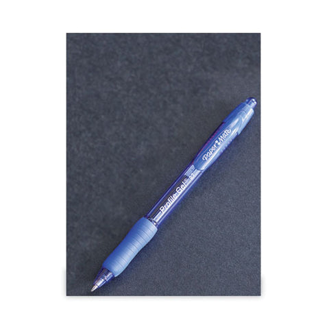 Profile Gel Pen, Retractable, Bold 1 Mm, Blue Ink, Translucent Blue Barrel, Dozen