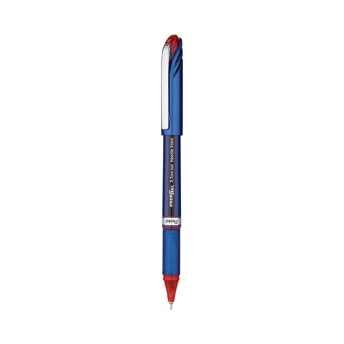 Energel Nv Gel Pen, Stick, Fine 0.5 Mm Needle Tip, Red Ink, Blue/red Barrel, Dozen