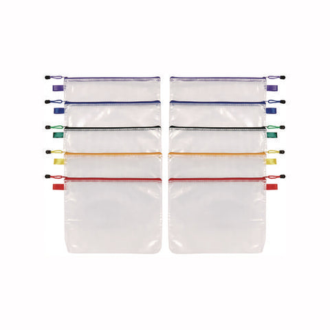 Poly Travel Pouch Set, 13.19" X 10.44", Assorted Colors, 10/pack