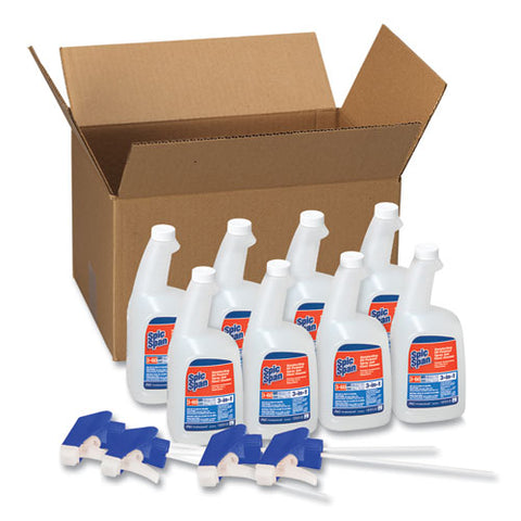 Disinfecting All-purpose Spray And Glass Cleaner, Fresh Scent, 32 Oz Bottles, 8 Bottles And 8 Trigger Sprayers/carton