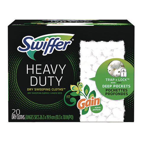 Heavy-duty Dry Refill Cloths, 7.8 X 10.3, Gain Original Scent, White, 20 Cloths/box