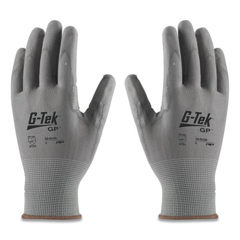 Gp Polyurethane-coated Nylon Gloves, Small, Gray, 12 Pairs