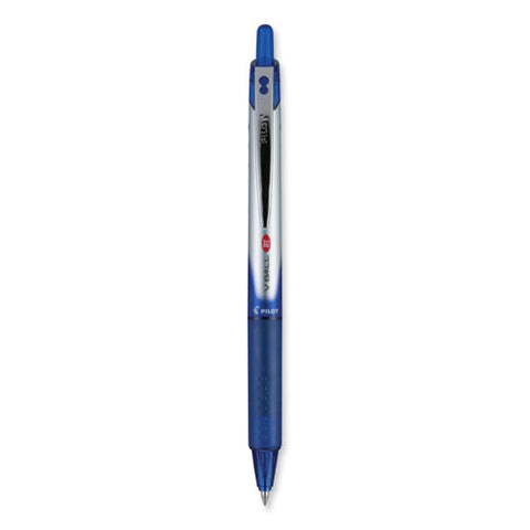 Vball Rt Liquid Ink Roller Ball Pen, Retractable, Fine 0.7 Mm, Blue Ink, Blue/white Barrel