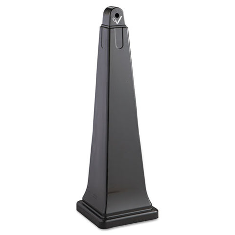 Groundskeeper Cigarette Waste Collector, Pyramid, 1 Gal, 12.25 X 39.75, Black