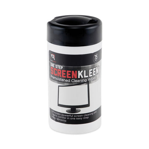Onestep Crt Screenkleen Cleaner Wet Wipes, Cloth, 5.25 X 5.75, Unscented, 75/tub