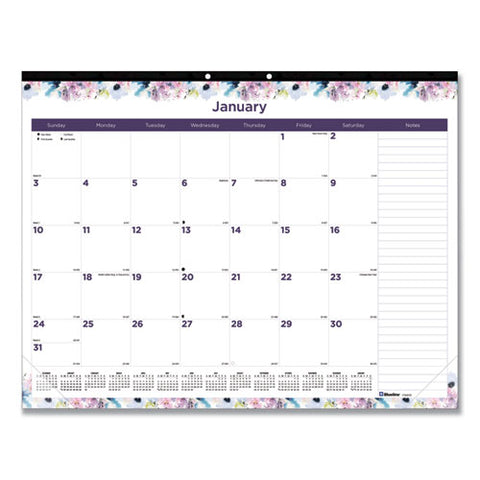 Passion Monthly Deskpad Calendar, Passion Floral Artwork, 22 X 17, Multicolor Sheets, Black Binding, 12-month (jan-dec): 2026