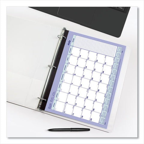 Academic 13-month Binder-insertable Desk Pad Calendar, 11 X 8.5, White/blue/green Sheets, 13-month: July 2025 To July 2026