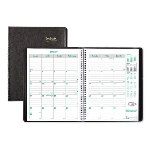 Ecologix Recycled Monthly Planner, Ecologix Artwork, 11 X 8.5, Black Cover, 14-month: Dec 2025 To Jan 2027