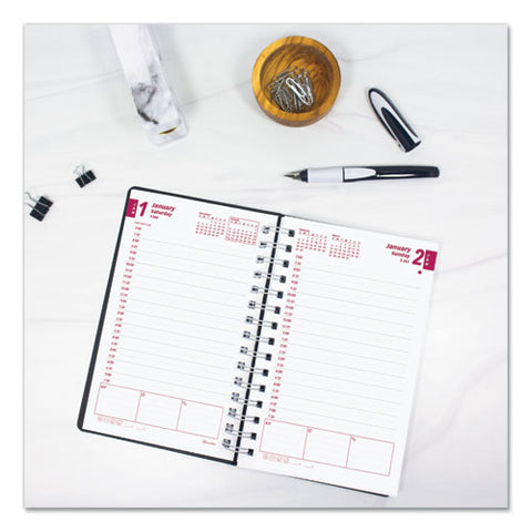 Duraflex Daily Planner, 8 X 5, Black Cover, 12-month (jan To Dec): 2026