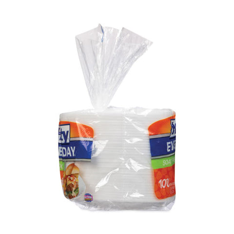 Soak Proof Tableware, Plate, Foam, 8.88" Dia, White, 100/pack, 6 Packs/carton