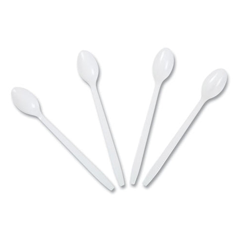 Polypropylene Cutlery, Soda Spoon, Plastic, 7.87", White, 1,000/carton
