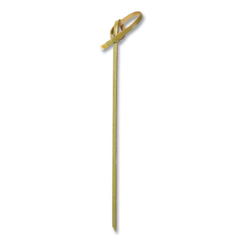 Knotted Bamboo Pick, Paper, 4", Natural, 100/pack, 10 Packs/carton