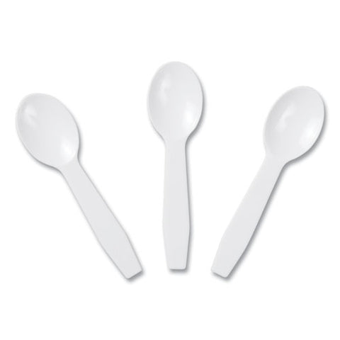 Polystyrene Taster Spoons, Plastic, 3", White, 3,000/carton