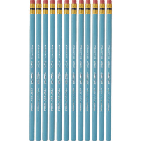 Col-erase Pencil With Eraser, 0.7 Mm, 2b, Non-photo Blue Lead, Non-photo Blue Barrel, Dozen
