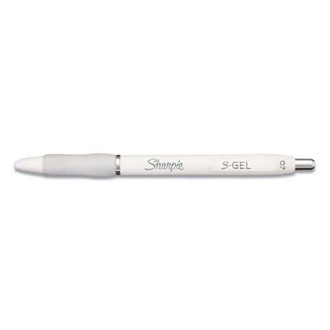S-gel Fashion Barrel Gel Pen, Retractable, Medium 0.7 Mm, Black Ink, Pearl White Barrel, Dozen