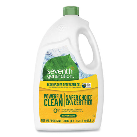 Natural Automatic Dishwasher Gel, Lemon, Jumbo 70 Oz Bottle, 6/carton