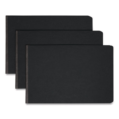 Prong Fastener Premium Pressboard Report Cover, Two-piece Prong Fastener, 3" Capacity, 11 X 17, Black/black