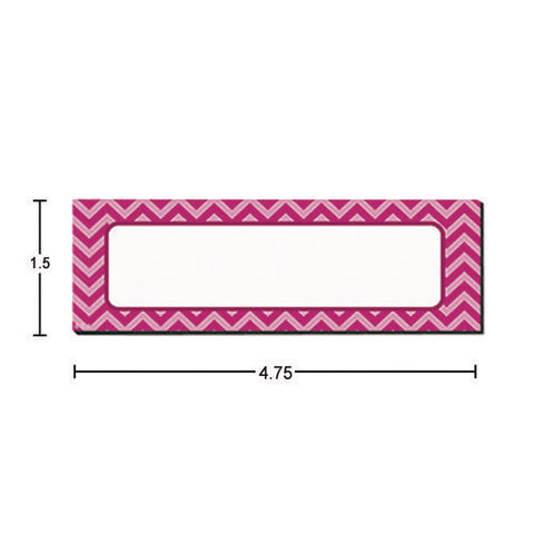 Chevron Labels Magnetic Accents, Chevron Labels, 1.5" X 4.75", Assorted Colors, 20/pack