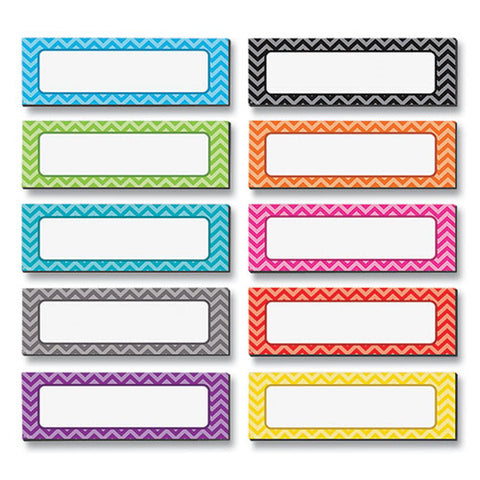 Chevron Labels Magnetic Accents, Chevron Labels, 1.5" X 4.75", Assorted Colors, 20/pack