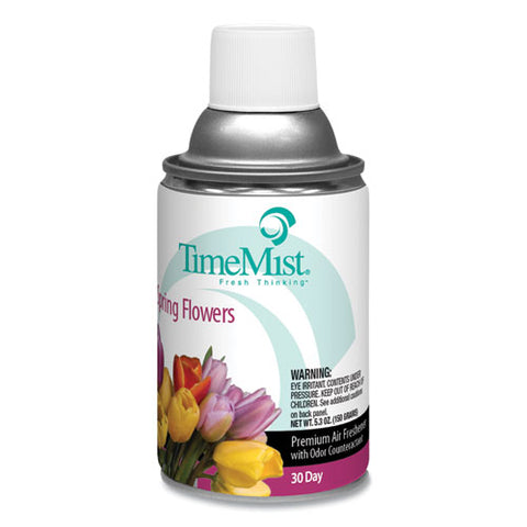 Premium Metered Air Freshener Refill, Spring Flowers, 7.1 Oz Aerosol Spray, 12/carton