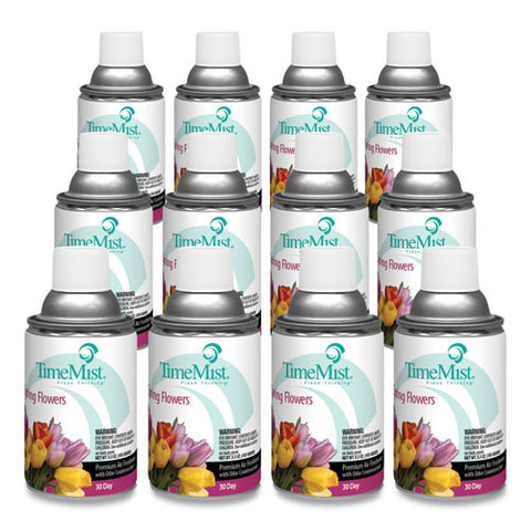 Premium Metered Air Freshener Refill, Spring Flowers, 7.1 Oz Aerosol Spray, 12/carton