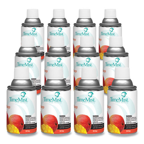 Premium Metered Air Freshener Refill, Mango, 7.1 Oz Aerosol Spray, 12/carton