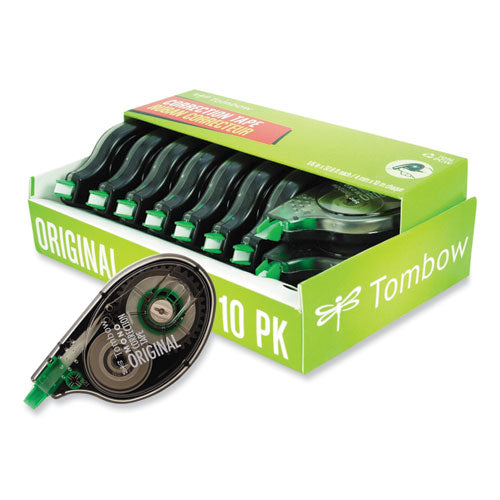 Mono Original Correction Tape Value Pack, Non-refillable, 0.17" X 32.83 Ft, Translucent Smoke/green Dispenser, 10/pack