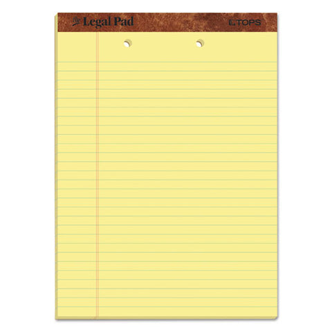 "the Legal Pad" Ruled Perforated Pads, Top 2-hole Punch, Wide/legal Rule, 50 Canary-yellow 8.5 X 11.75 Sheets, Dozen