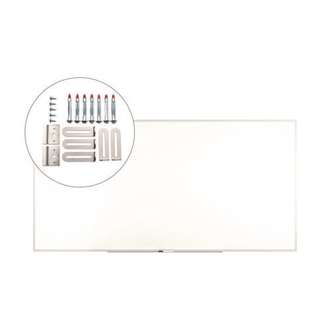Melamine Dry Erase Board, 96" X 48", White Surface, Gray/natural Aluminum Frame