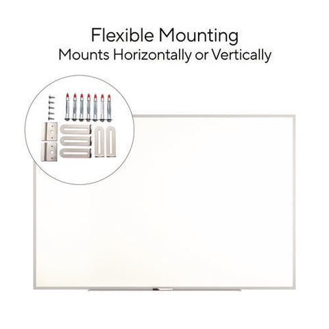 Melamine Dry Erase Board, 72" X 48", White Surface, Gray/natural Aluminum Frame